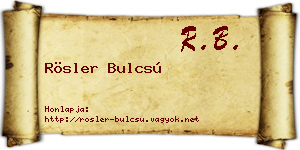 Rösler Bulcsú névjegykártya