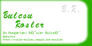 bulcsu rosler business card